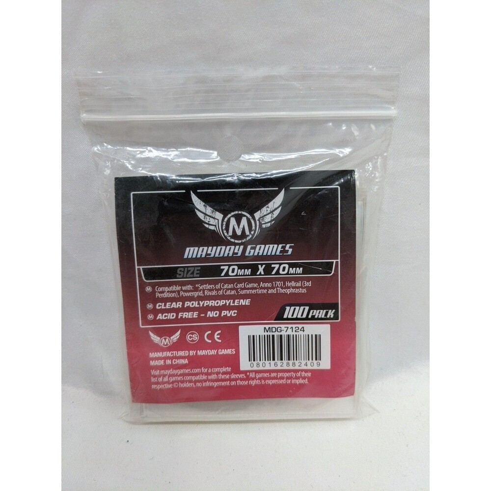 Pack Of (100) Mayday Games Clear Soft Sleeves 70MM X 70MM